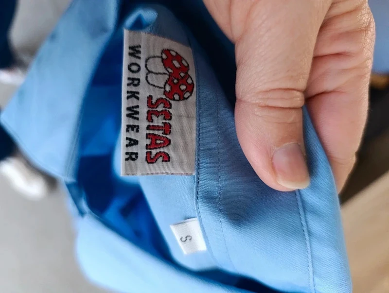 Herenoverhemd lichtblauw met lange mouwen S – Workwear – katoen polyester – photo 4